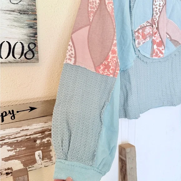 POL Blue and Pink Patchwork Sweatshirt - Picture 6 of 9